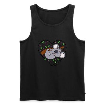 Koala eucalyptus heart love saying Koa-Love You - Men's Premium Organic Tank Top - black - Front - AI Model Male 178 light (178cm)