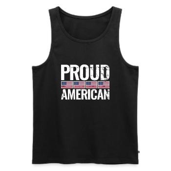 Fier Américain Américain États-Unis - Débardeur bio Premium Homme - noir - Devant - Michal (187cm)