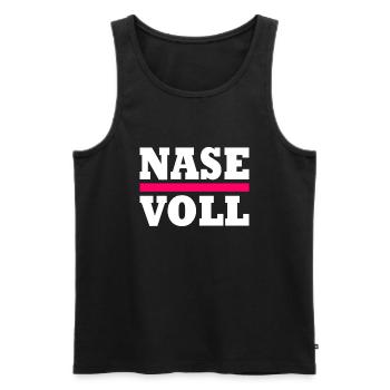 Nase voll - Männer Premium Bio Tank Top - Schwarz - Vorne - AI Model Male 178 light (178cm)