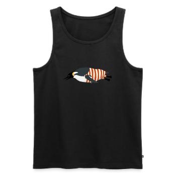 Pinguin im Badeanzug - Männer Premium Bio Tank Top - Schwarz - Vorne - Michal (187cm)