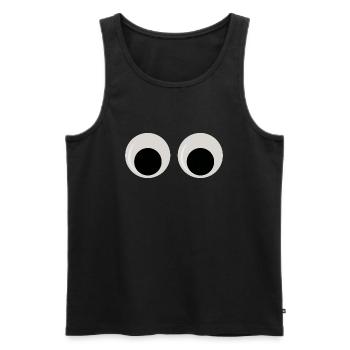 Wackelaugen - Männer Premium Bio Tank Top - Schwarz - Vorne - AI Model Male 178 light (178cm)