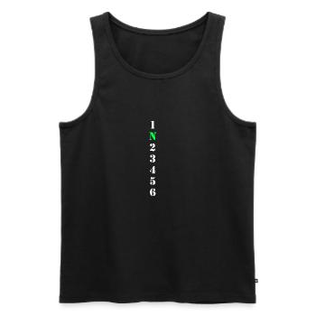 Gear shift - Motorcycle / Gears / Car / Switching - Men's Premium Organic Tank Top - black - Front - AI Model Male 178 light (178cm)