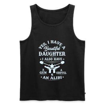 T-Shirt für Dad & Mom -I have a Beautiful Daughter - Männer Premium Bio Tank Top - Schwarz - Vorne - Michal (187cm)