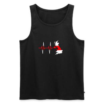 Heartbeat England - Pulse, English, Gift - Men's Premium Organic Tank Top - black - Front - AI Model Male 178 light (178cm)