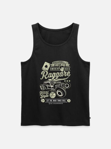 Raggare T-shirt Rockabilly Design för fans - Ekologisk premium tanktopp herr - svart