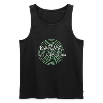 Karma regelt das schon - Männer Premium Bio Tank Top - Schwarz - Vorne - Michal (187cm)