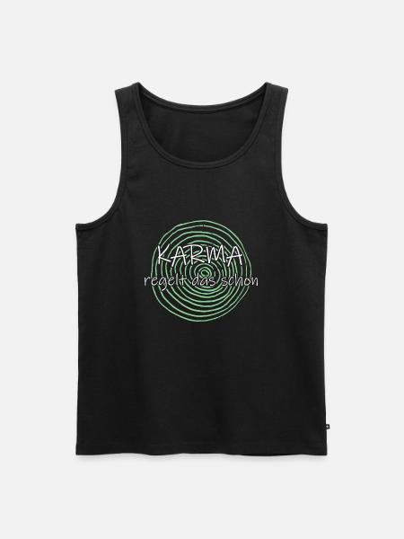 Karma regelt das schon - Männer Premium Bio Tank Top - Schwarz
