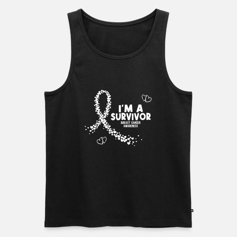 Ich bin ein Brustkrebs-Überlebender - Männer Premium Bio Tank Top - Schwarz