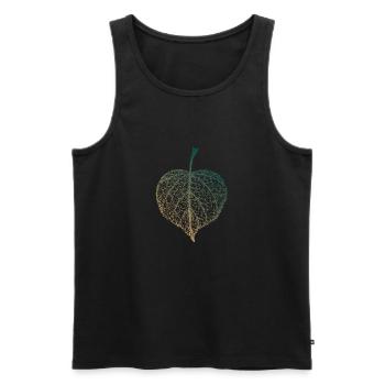 Linden leaf - Men's Premium Organic Tank Top - black - Front - AI Model Male 178 light (178cm)