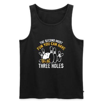Fun With Three Holes Funny Bowling - Men's Premium Organic Tank Top - black - Front - AI Model Male 178 light (178cm)