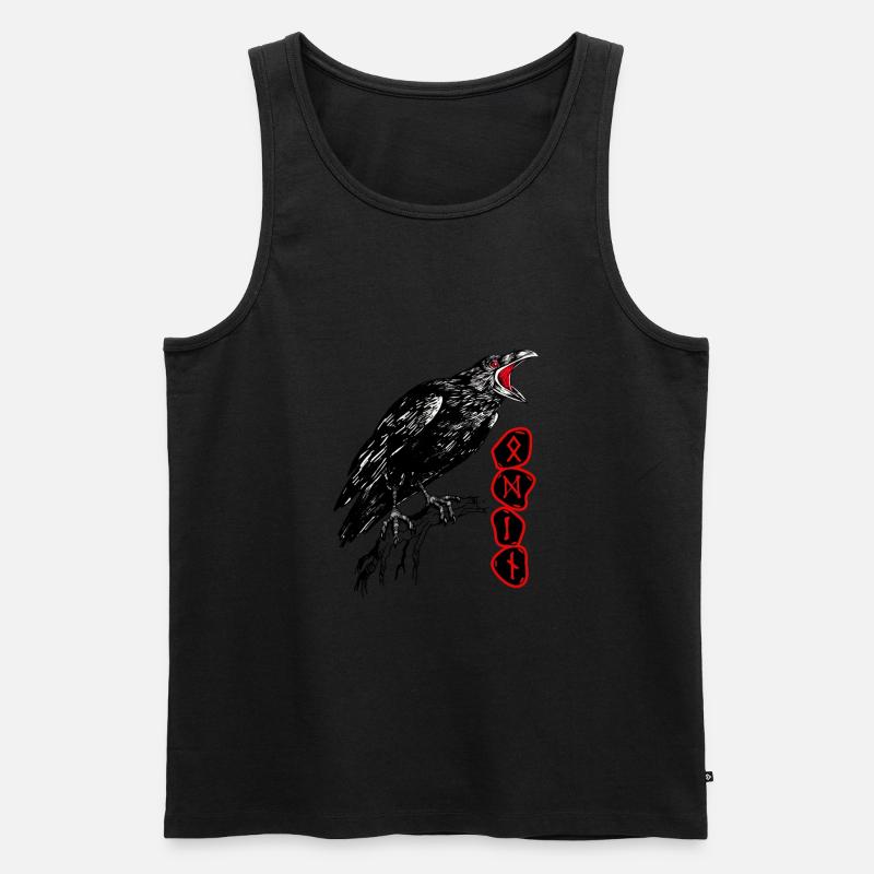 DER RABE - Männer Premium Bio Tank Top - Schwarz