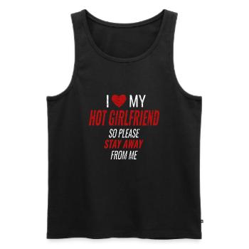 I Love My Hot Girlfriend Saying Humor Love Couples - Men's Premium Organic Tank Top - black - Front - AI Model Male 178 light (178cm)