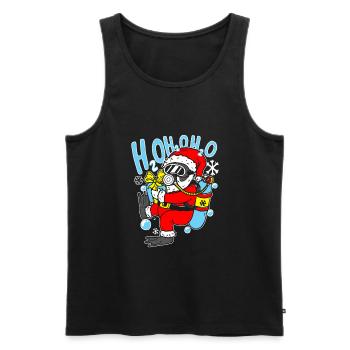 Plongée Père Noël Plongée sous-marine Noël - Débardeur bio Premium Homme - noir - Devant - Michal (187cm)
