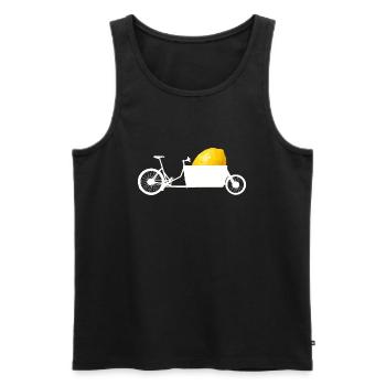 Lastenrad mit Zitrone - Männer Premium Bio Tank Top - Schwarz - Vorne - Michal (187cm)
