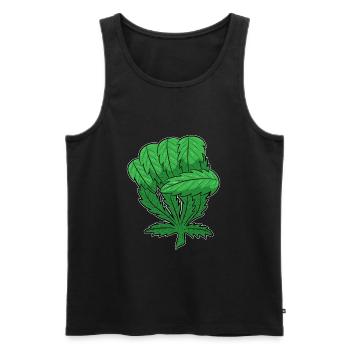 Weed Fist | Cannabis Marijuana THC CBD - Men's Premium Organic Tank Top - black - Front - AI Model Male 178 light (178cm)