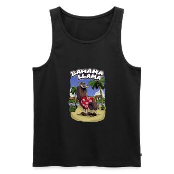 Bahama Llama - Cocktail Urlaub Chill Relax - Männer Premium Bio Tank Top - Schwarz - Vorne - AI Model Male 178 light (178cm)