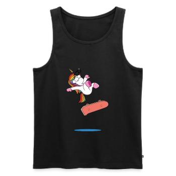Échec de la licorne - Débardeur bio Premium Homme - noir - Devant - AI Model Male 178 light (178cm)