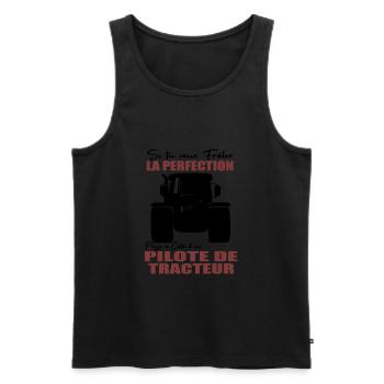Farmer Shirt • Tractor Driver • Gift - Men's Premium Organic Tank Top - black - Front - Michal (187cm)