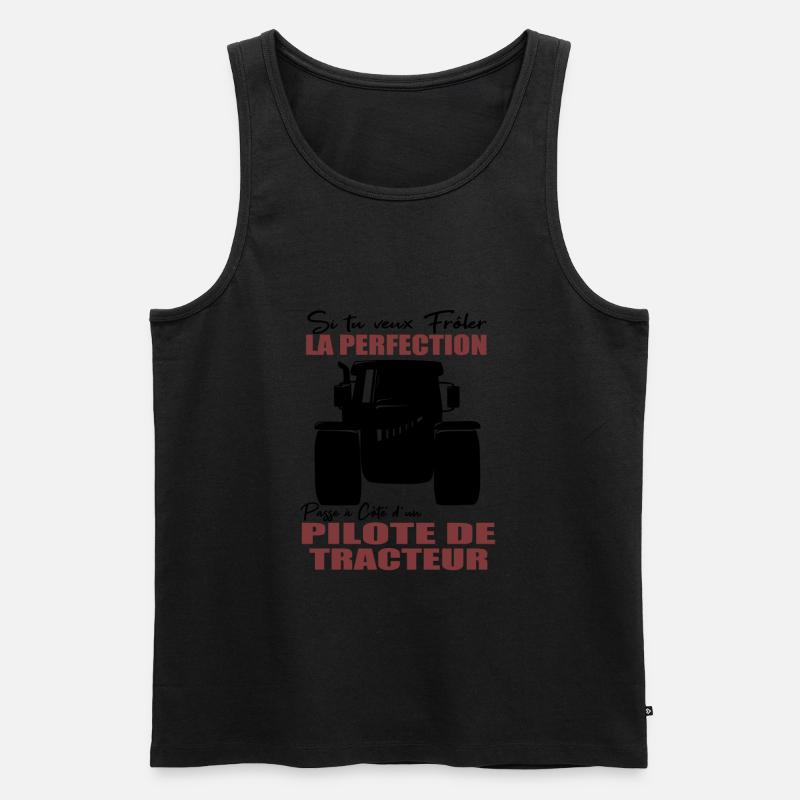 Farmer Shirt • Traktorfahrer • Geschenk - Männer Premium Bio Tank Top - Schwarz