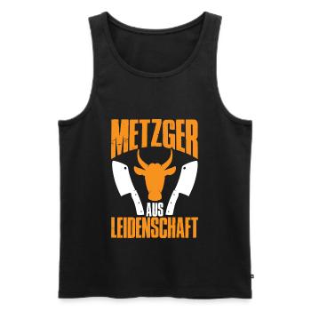 Metzger Aus Leidenschaft Geschenkidee Für Fleische - Männer Premium Bio Tank Top - Schwarz - Vorne - AI Model Male 178 light (178cm)
