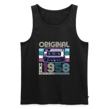 Original 1958 62e anniversaire Cadeau Hommes - Débardeur bio Premium Homme - noir - Devant - AI Model Male 178 light (178cm)