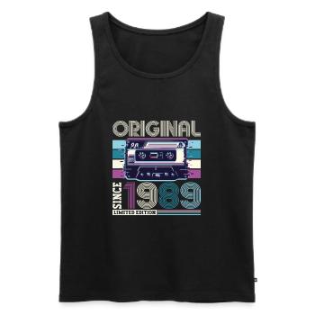 Original 1989 33ème Anniversaire Cadeau Hommes - Débardeur bio Premium Homme - noir - Devant - Michal (187cm)
