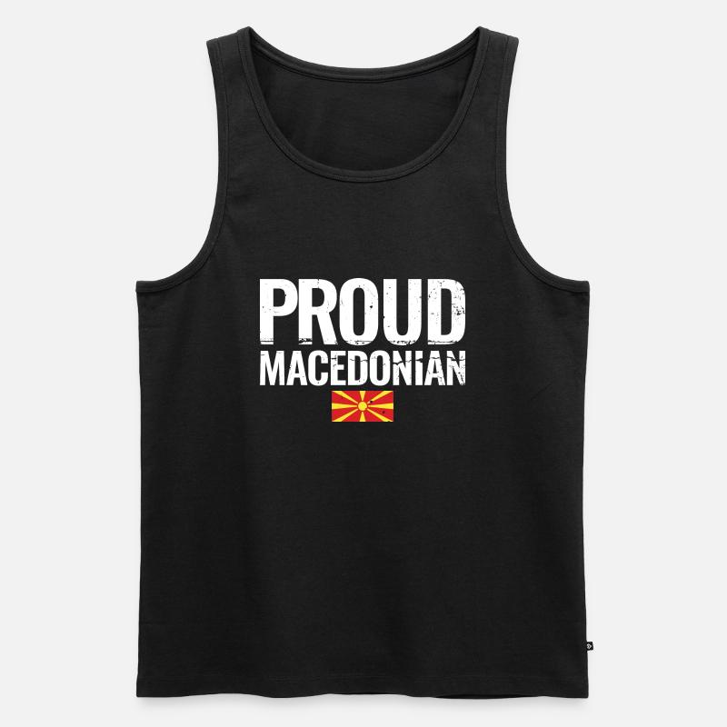Proud Macedonian Mazedonische Flagge Mazedonier - Männer Premium Bio Tank Top - Schwarz