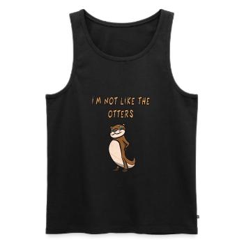 Otter - Je ne suis pas comme les loutres - Débardeur bio Premium Homme - noir - Devant - Michal (187cm)