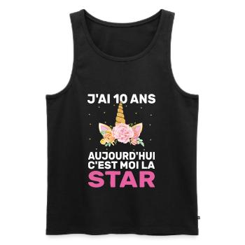 J'ai 10 Ans Aujourd'hui C'est Moi La Star Cadeau - Débardeur bio Premium Homme - noir - Devant - Michal (187cm)