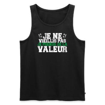 Je ne vieillis pas cadeau - Débardeur bio Premium Homme - noir - Devant - Michal (187cm)