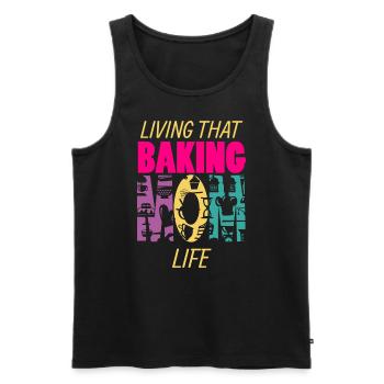 Living That Baking Mom Life Baker Mama - Men's Premium Organic Tank Top - black - Front - Michal (187cm)