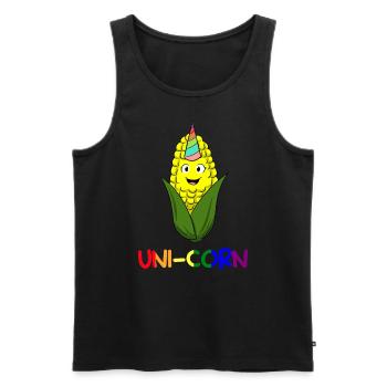 Uni-corn Bauer - Männer Premium Bio Tank Top - Schwarz - Vorne - AI Model Male 178 light (178cm)