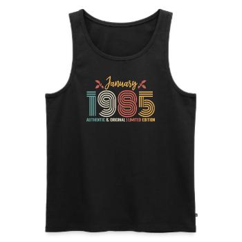 January 1985 Anniversary January 1985 Retro - Men's Premium Organic Tank Top - black - Front - Michal (187cm)