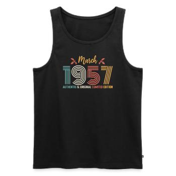 März 1957 Geburtstag März 1957 Retro - Männer Premium Bio Tank Top - Schwarz - Vorne - Michal (187cm)