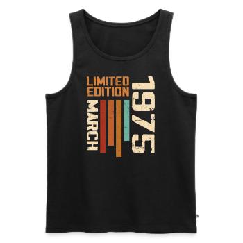 March 1975 Anniversary 1975 Retro 1975 March - Men's Premium Organic Tank Top - black - Front - Michal (187cm)