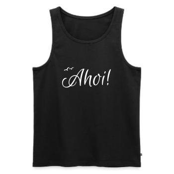 Ahoi avec mouettes - Débardeur bio Premium Homme - noir - Devant - Michal (187cm)