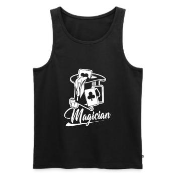 Chemise drôle de magicien - Débardeur bio Premium Homme - noir - Devant - Michal (187cm)