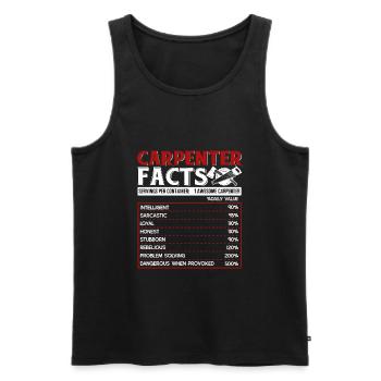 Carpenter Carpenter Facts - Men's Premium Organic Tank Top - black - Front - AI Model Male 178 light (178cm)