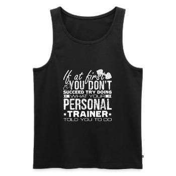 Personal Trainer Personal Trainer Job - Men's Premium Organic Tank Top - black - Front - AI Model Male 178 light (178cm)