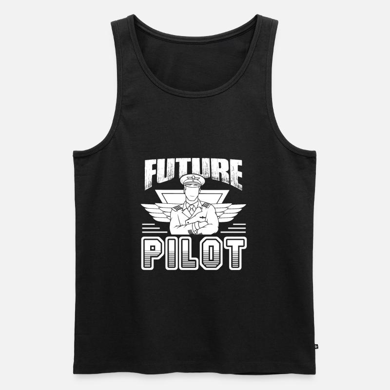 Pilot Zukünftiger Pilot - Männer Premium Bio Tank Top - Schwarz