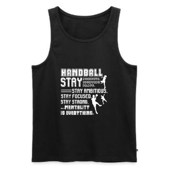 Handball Choses sur le handball - Débardeur bio Premium Homme - noir - Devant - AI Model Male 178 light (178cm)