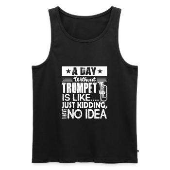 Trumpet A Day Without Trumpet - Men's Premium Organic Tank Top - black - Front - AI Model Male 178 light (178cm)