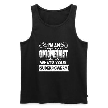 Ich bin eine Optometrist Superpower - Männer Premium Bio Tank Top - Schwarz - Vorne - AI Model Male 178 light (178cm)
