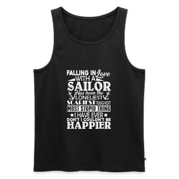 Sailor Fall In Love With Sailor - Men's Premium Organic Tank Top - black - Front - AI Model Male 178 light (178cm)