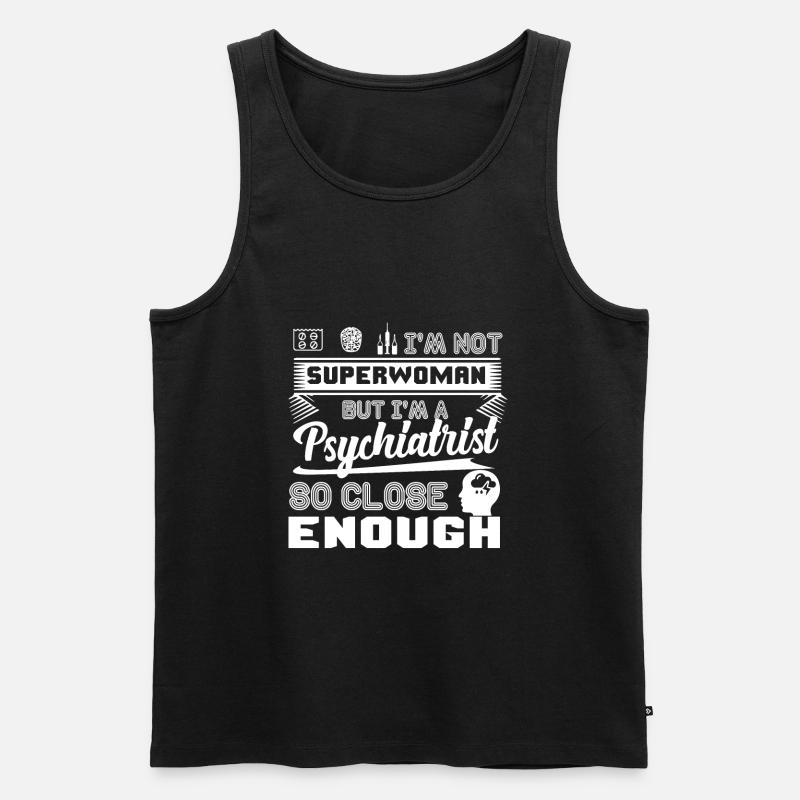 Psychiater Lustiger Psychiater - Männer Premium Bio Tank Top - Schwarz