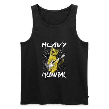 Heavy Meowtal Cat Cat Gift Idea - Men's Premium Organic Tank Top - black - Front - Michal (187cm)