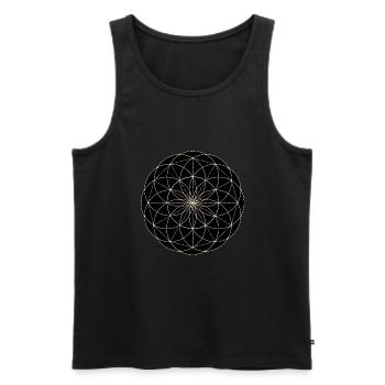 Heilige Geometrie Blume - Männer Premium Bio Tank Top - Schwarz - Vorne - Michal (187cm)