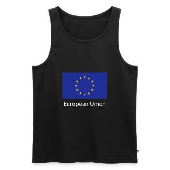 European Union Design Gift Idea - Men's Premium Organic Tank Top - black - Front - Michal (187cm)