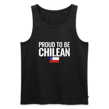 Proud To Be Chilean Chile Flag - Men's Premium Organic Tank Top - black - Front - AI Model Male 178 light (178cm)