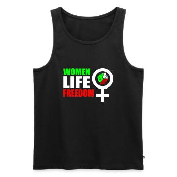 Women life freedom - Débardeur bio Premium Homme - noir - Devant - Michal (187cm)